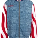 Denim Graphic Track Top