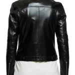 Ellen Moto Real Black Leather Womens Jacket Back