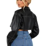 Elora Cropped Jacket - Black Back