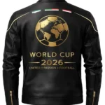 FIFA World Cup 2026 Black Leather Jacket Back
