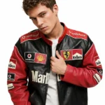 Ferrari Marlboro F1 Red & Black Leather Jacket