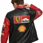 Ferrari Marlboro F1 Red & Black Leather Jacket Back