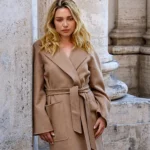 Florence Pugh Rome Brown Coat