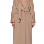Florence Pugh Rome Brown Long Coat Front