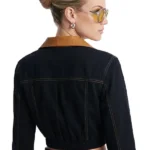 Franny Cropped Denim Bomber Jacket Back