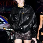 Gala Party Alex Consani Met Black Leather Jacket