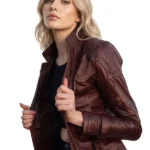 Galaxy Red Leather Jacket
