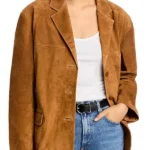 Hacks S05 Hannah Einbinder Brown Leather Blazer