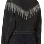 High Potential S02 Morgan Gillory Fringe Denim Jacket Back