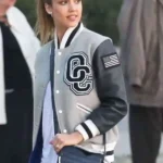 Jessica Alba OC Grey Varsity Jacket