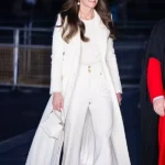 Kate Middleton Christmas Carol Concert White Trench Coat