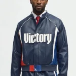 King Faux Leather Moto Bomber Jacket