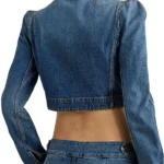 Madrid Naomi Campbell Blue Cropped Blue Jacket
