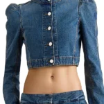 Madrid Naomi Campbell Blue Cropped Jacket