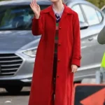 Margo’s Got Money Troubles Elle Fanning Red Coat