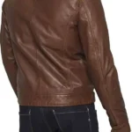 Men Brown Cafe Vintage Racer Motorcycle Jacket