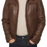 Men Brown Vintage Cafe Racer Motorcycle Jacket