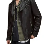 Men’s Asymmetrical Black Leather Jacket