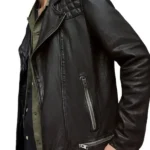 Men’s Asymmetrical Quilted Black Jacket
