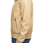 Men’s BeigeBomber Leather Jacket