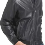 Men’s Black Real Bomber Leather Jacket