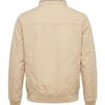 Men's Cotton Beige Zipper Jacket Back