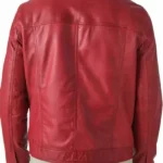 Men’s Genuine Red Leather Trucker Jacket