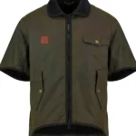 Men's Half Sleeve Brown Oilskin Jacket