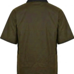 Men's Half Sleeve Brown Oilskin Jacket Back