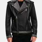 Men’s Leather Biker Studded Jacket
