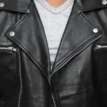 Men’s Negan Black Belted Moto Leather Jacket
