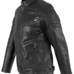 Men’s Quilted Bl Cafe Racer Leather Jacket