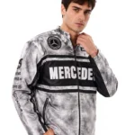 Mercedes F1 Grey Leather Jacket