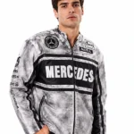 Mercedes F1 Leather Grey Jacket