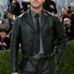 Met Gala Nicholas Hoult Black Leather Jacket