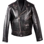 NYC 2026 Sombr Black Moto Jacket Front