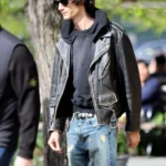 NYC 2026 Sombr Black Moto Leather Jacket