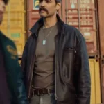 Nik Xhelilaj Policë për jetë Brown Leather Jacket