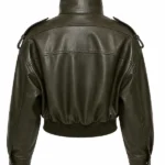 Off Campus Julia Sarah Stone Olive Green Leather Jacket
