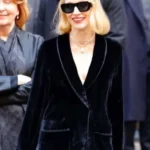 Off Weeks Jessica Chastain Black Velvet Blazer
