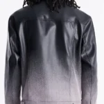 Ombre Faux Leather Trucker Jacket Back