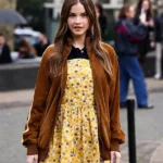 PFW Barbara Palvin Brown Jacket