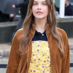 PFW Barbara Palvin Brown Suede Jacket