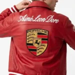 Porsche Leather Red Jacket Back