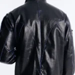 Pressure Reactive Faux Leather Moto Jacket Back