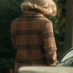 Scarpetta Rosy McEwen Back Brown Plaid Coat