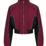 Set The Trend Windbreaker Jacket - Burgundy combo
