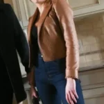 Side Tracker S03 Sofia Pernas Brown Leather Blazer