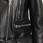 Slim Fit Belted Black Jacket