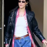 Street Style NYC Bella Hadid Meeting in Leather Jacket